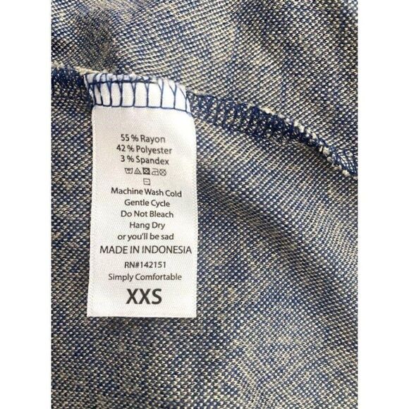 LuLaRoe Irma Tunic Top Blue Beige Geometric XXS‎ - Picture 4 of 5